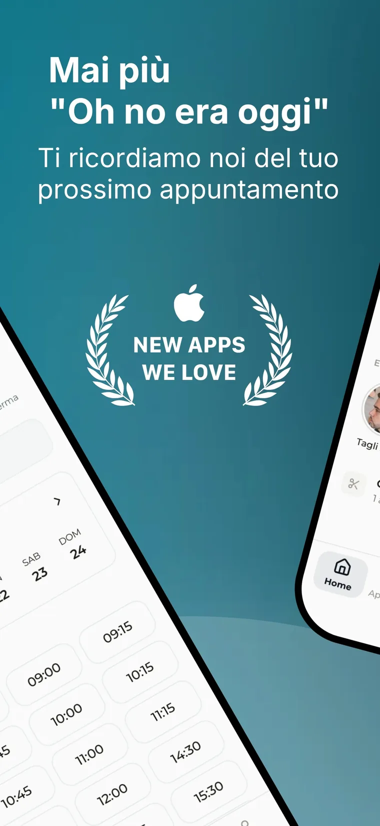 Schermata dell'app: promemoria automatico del prossimo appuntamento
